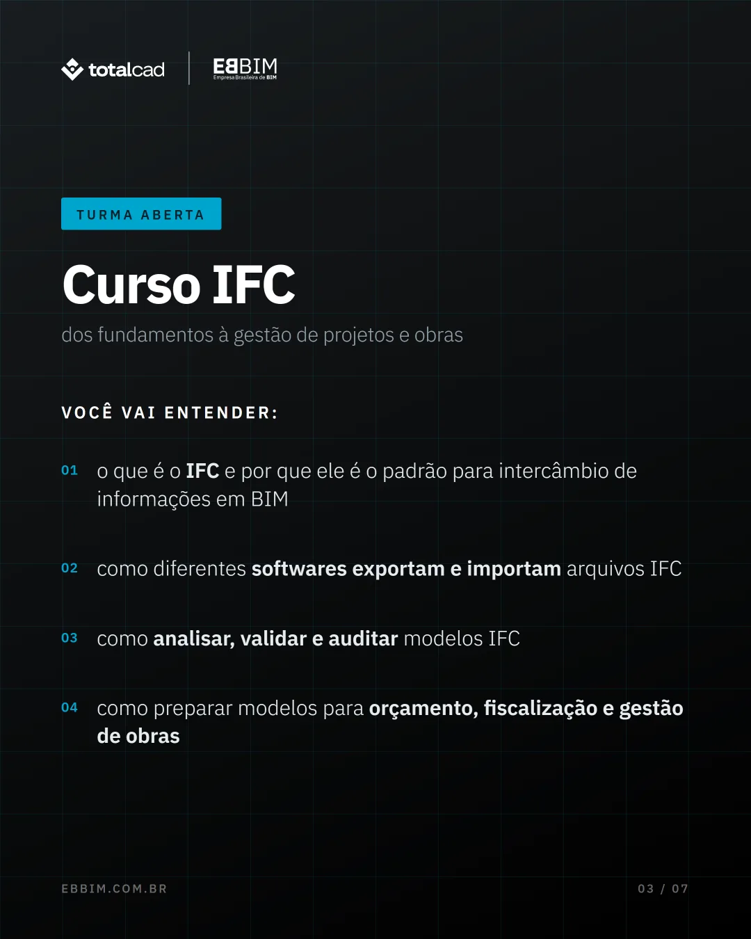 EBBIM — carrossel Curso IFC: A EBBIM está de volta