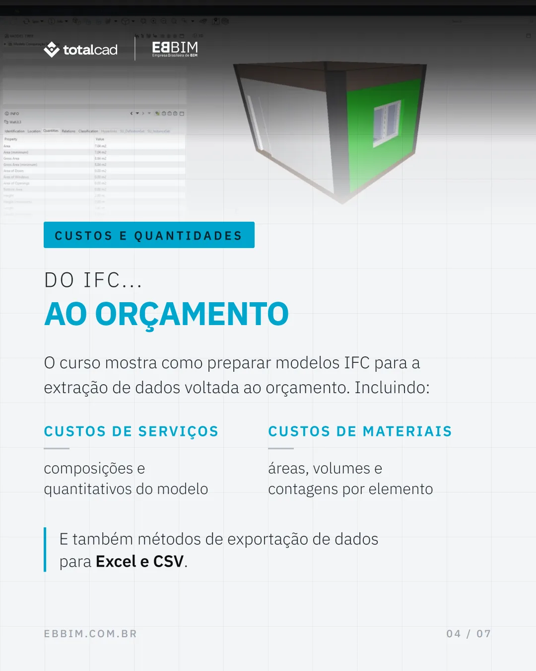 EBBIM — carrossel Curso IFC: Do arquivo à gestão