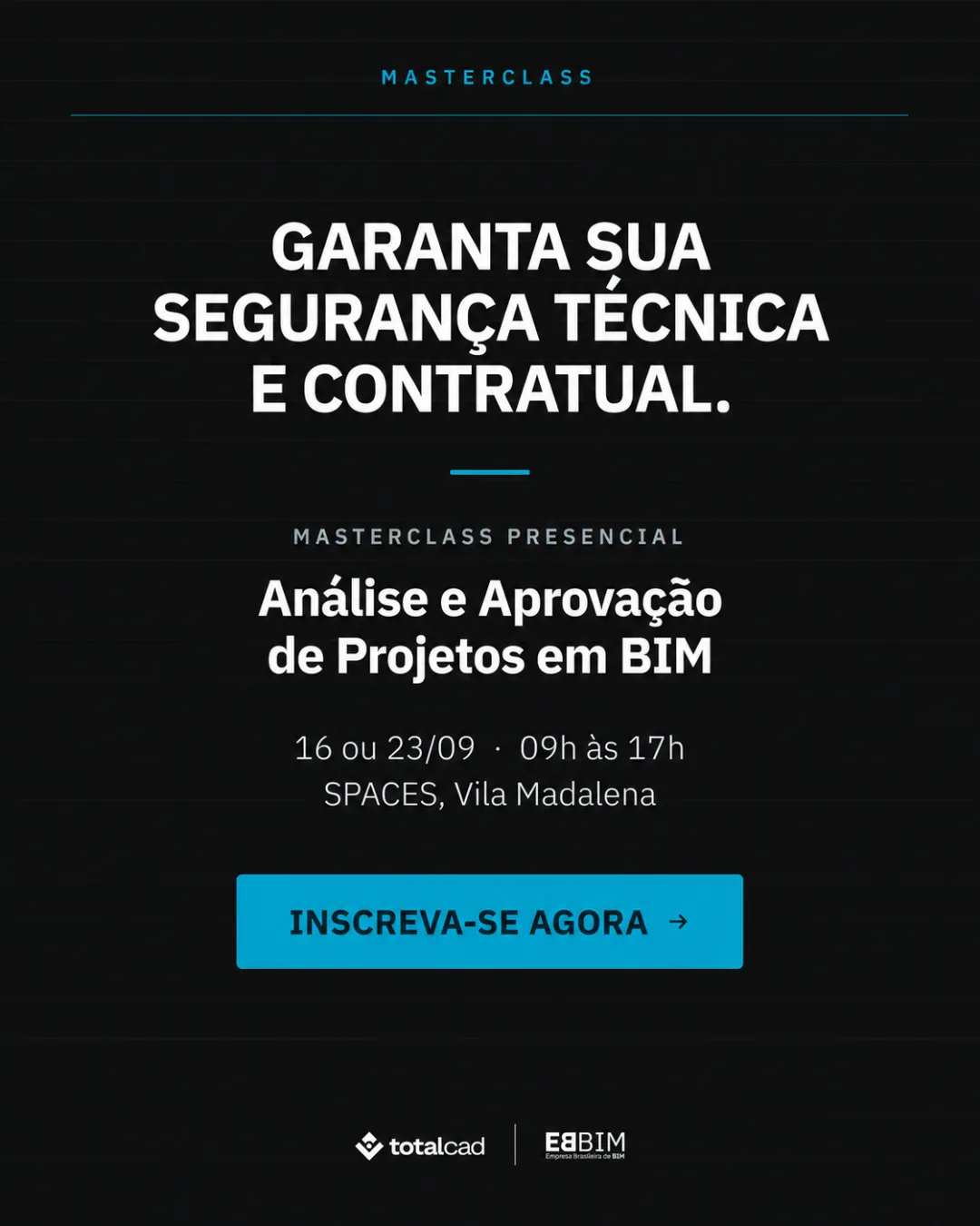 EBBIM — carrossel Masterclass de quantitativos em BIM