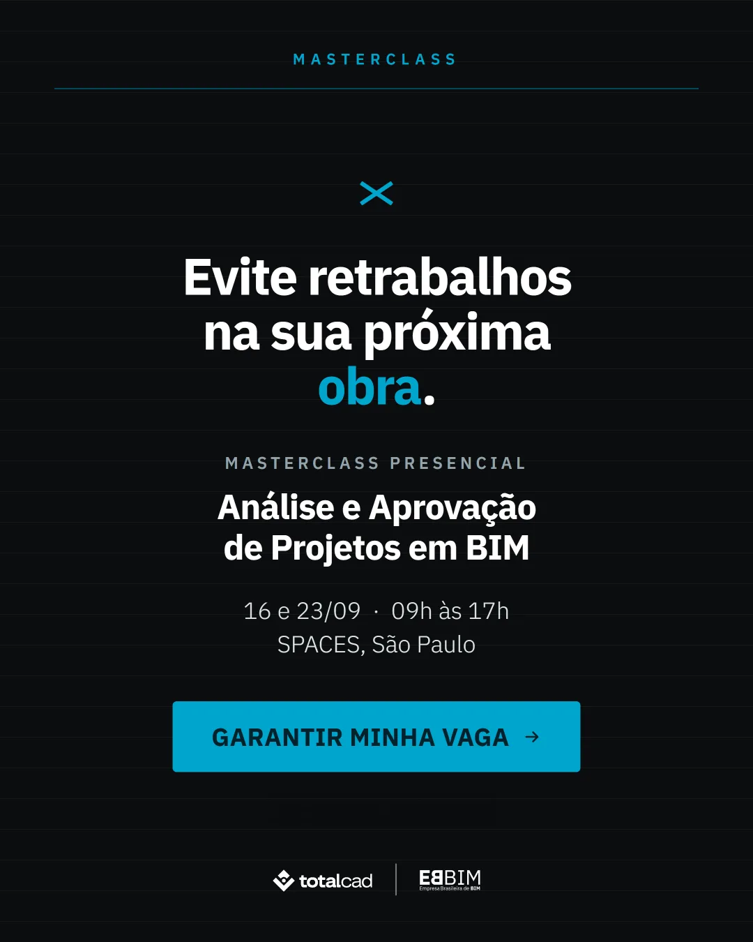 EBBIM — carrossel Masterclass presencial