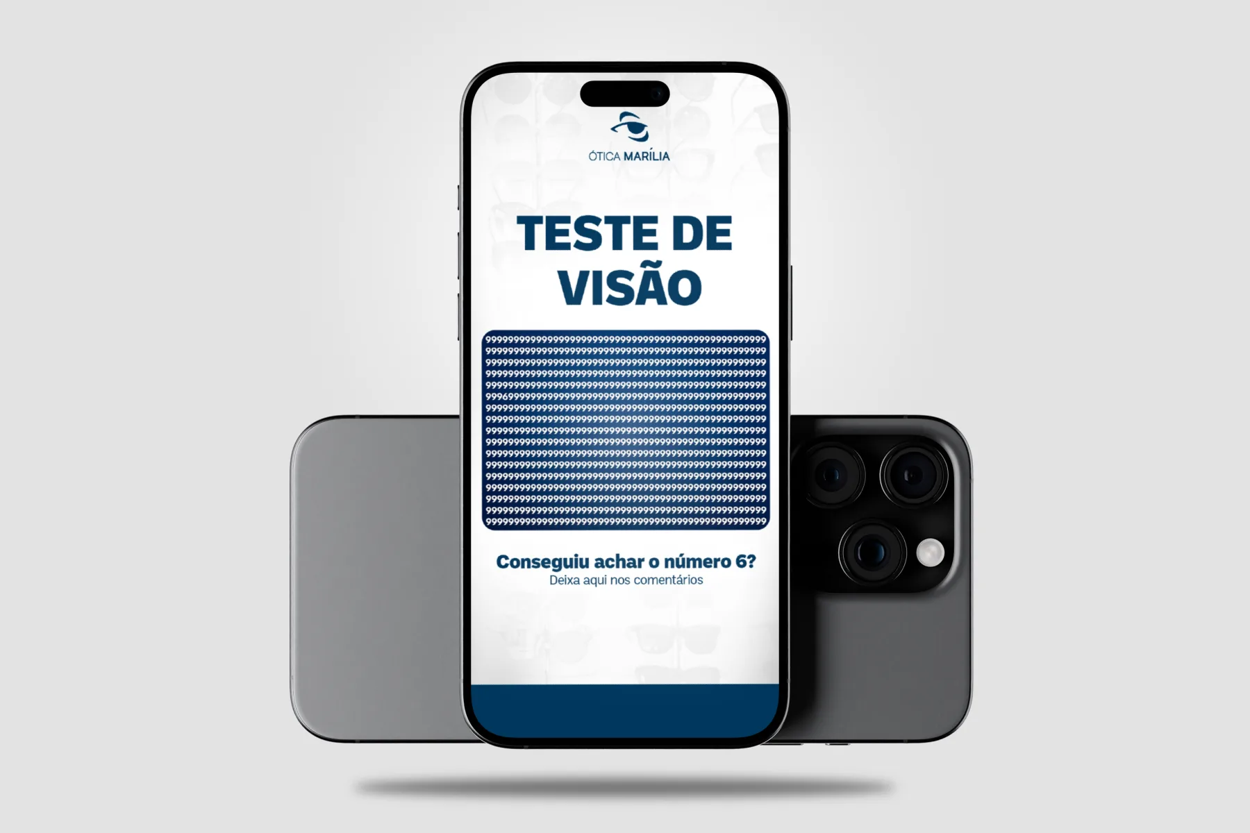 Ótica Marília — post social: teste de visão