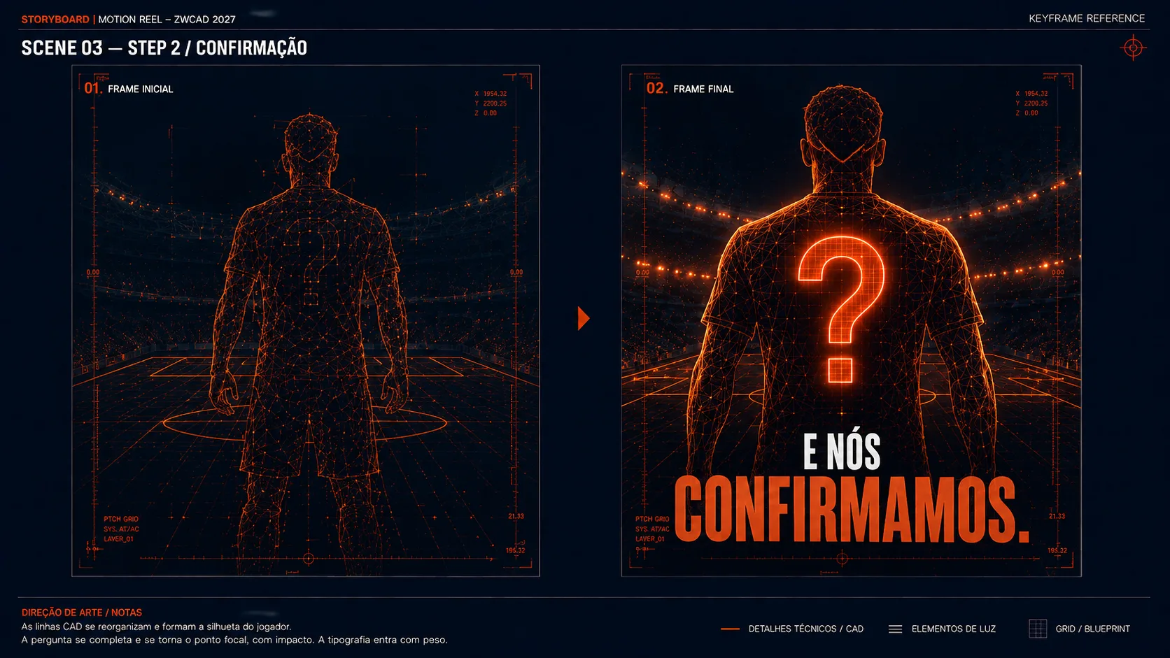 ZWCAD Convocação — board de storyboard e direção de arte