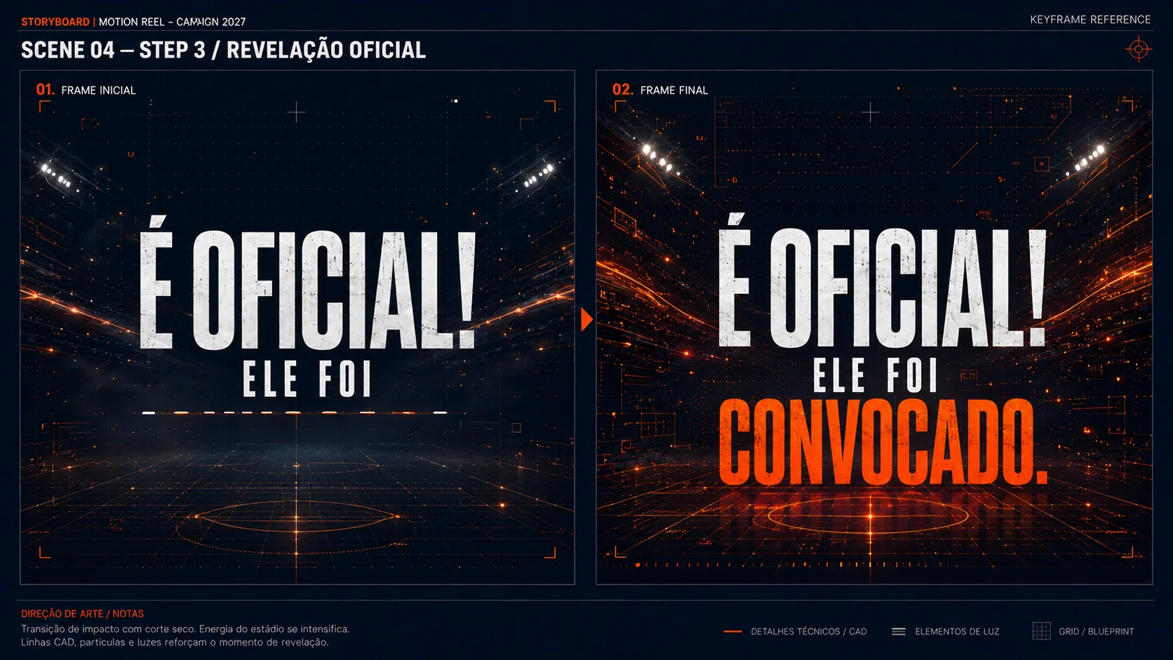 ZWCAD Convocação — board de storyboard e direção de arte