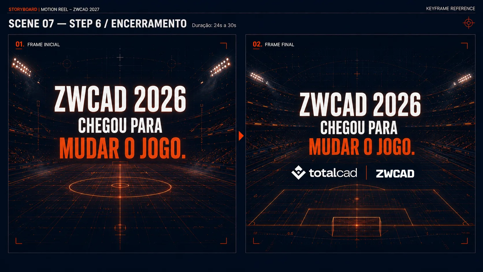 ZWCAD Convocação — board de storyboard e direção de arte